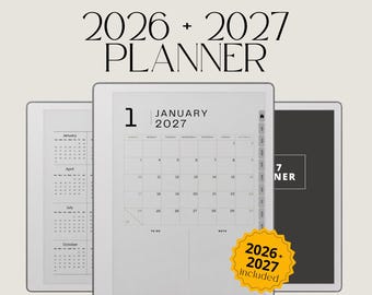 Lebensplaner 2026 + 2027 für reMarkable Paper Pure: Hyperlink-All-in-One-Planer mit Monatskalendern, Zielen, Budgetierung und Notizen