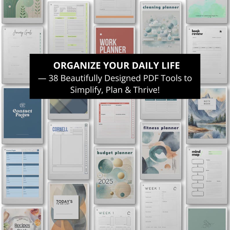 Life Organizer Template Bundle for Remarkable Paper Pro, Templates for ...