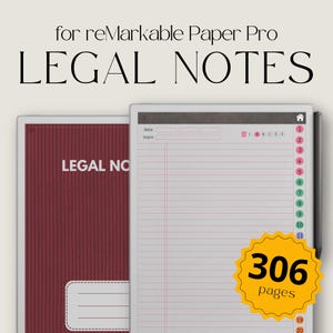 Link-Notizbuch für reMarkable Paper Pro, https://www.etsy.com/de/listing/621166666/legal-pad-notes-notes-notes-2