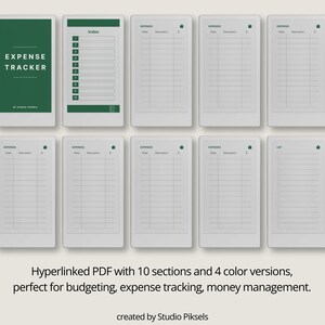 Expense Tracker Notebook for reMarkable Paper Pro Move: Hyperlinked Budget Planner, Financial Planner, Money Planner & Savings Planner