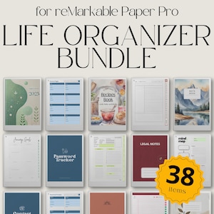 Life Organizer Template Bundle for reMarkable Paper Pro, Templates for reMarkable Paper Pro, Planner Bundle, Productivity Bundle