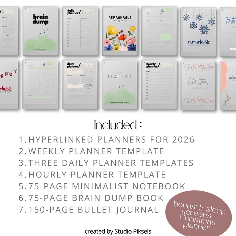 Pacchetto iniziale per reMarkable Paper Pro, Modelli per reMarkable Paper Pro, Planner per reMarkable Paper Pro, Pacchetto iniziale eInk immagine 2