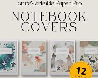 Notebook Cover for reMarkable Paper Pro, Cover Bundle for reMarkable, Notebook for reMarkable, Gift For Remarkable, Notebook Bundle