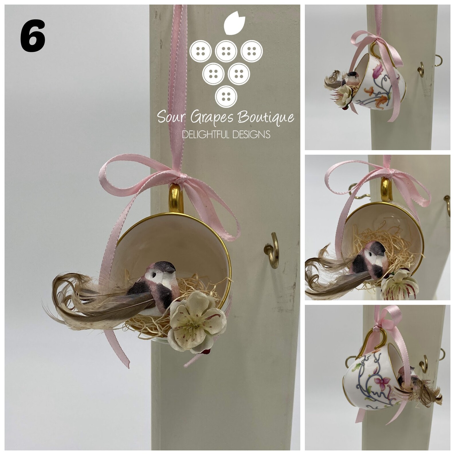 Tea Cup Bird Nest, Nest in a Cup, Spring Decor, Tea Cup Nest, Gift