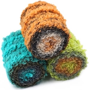 Variegated Boucle Chunky Yarn, Wool Blend, Fast Knitting, 100g (93 Yards)