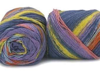 Variegated Cotton DK Yarn: Trendsetter Yarns Celebrate, Self-Striping