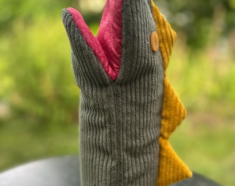 Drache Dina, Ofenhandschuh, Ofentier, Backen, Grillen, Kochen, Handpuppe, Geschenk