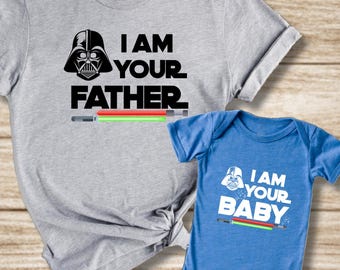 Star Wars Matching Shirt Set, I Am Your Father, Lightsaber Tee
