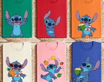 Stitch Summer Shirt, Cute Disney Stitch Shirt, Birthday Stitch Shirt, Aesthetic Stitch Tee, Stitch Movie Shirt, Tropical Stitch Shirt