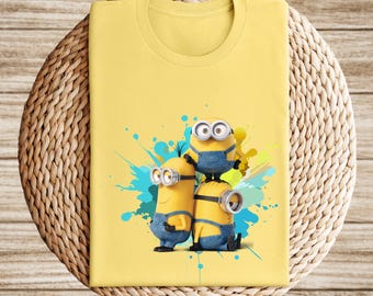 Cartoon Minions Family Birthday Shirt, Matching Party Tee