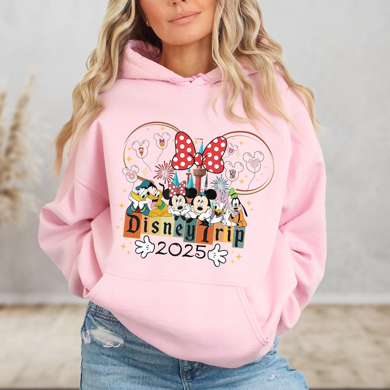 disney trip, minnie mouse, custom hoodie, disney vacation, matching outfits, disneyland crew, disneyworld apparel, disney gifts, magical kingdom, disney castle, custom sweatshirt, family matching, disney crew