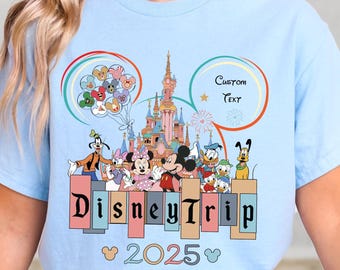 Custom Family Disney Trip 2025 Shirt, Personalized Mickey Ear T-Shirt, Disneyland Matching Outfit, Magical Kingdom Adventure Tee,Disney Gift