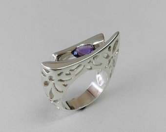 Silver ring 925 with amethyst