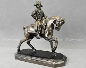 Antique metal sculpture Napoleon on horseback GREGOIRE France G.R.
