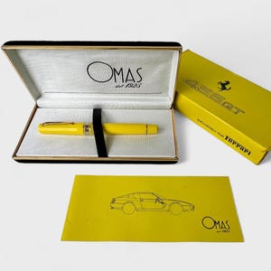Omas Ferrari 456GT pen yellow NOS box ballpoint pen rare vintage