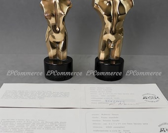 N. 2 Sculpture Roberto Nanut 1000 copies Female and male bronze torso