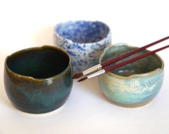 ceramic brush cleaner cup - handmade paint brush cleaner