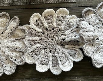 Grey White, White Grey Dishcloth/Washcloth