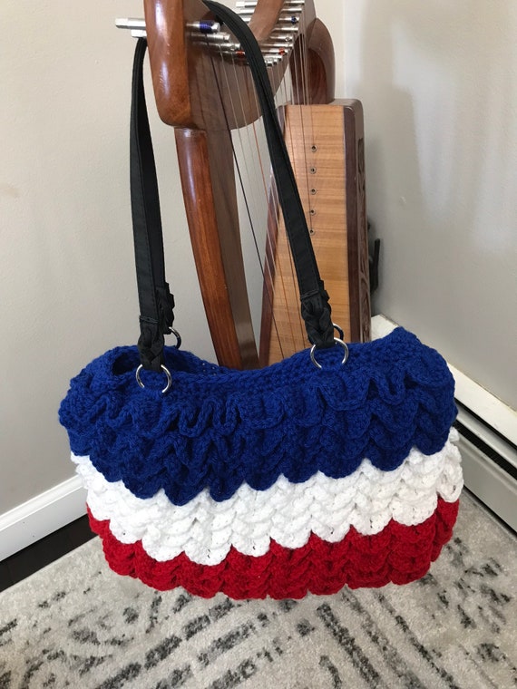 white crochet purse