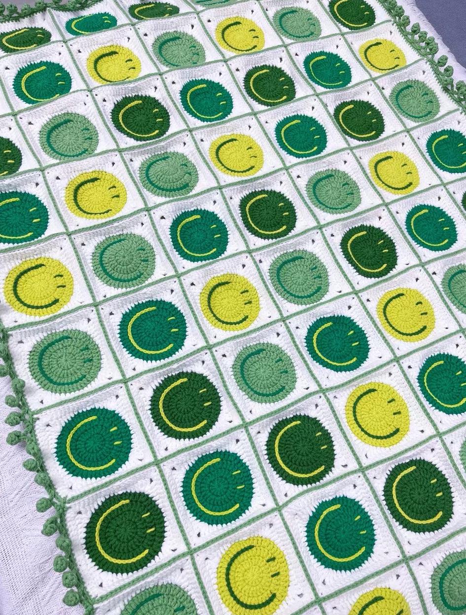 Smiley Face Granny Square Blanket Crochet Pattern, Baby Blanket Crochet ...