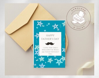 Carte imprimable Joyeuse fête des pères/Carte pour les délices de papa étoilé/Carte de voeux pour papa stellaire/Carte de gratitude galactique