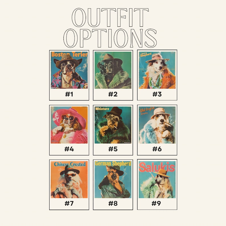 Custom Retro 70s mid century iconic fashion gangster portraits, gifts for him, funny gifts