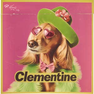 Custom 70s Retro Pet Portrait, Iconic Fashion Dog Portrait, Pet Gift, Dog Retro Portrait, Personalized Pet Portrait, Vintage Funny, Dopamine