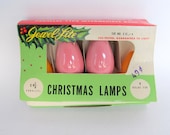 50% Off Sale Vintage Christmas Halloween Light Bulbs Set of 4 lights PInk Orange
