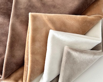 Tissu velours pelucheux Minky extensible dans 4 directions - Prédécoupé 45 x 50 cm - Tissu velours extra doux pour travaux manuels, poupées, projets de couture DIY