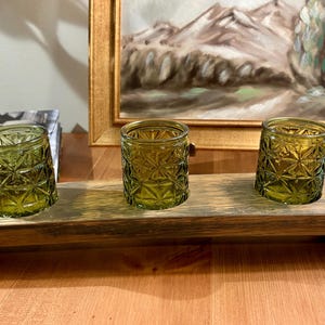 Reclaimed Whiskey Barrel Stave Candle Holder – Rustic Farmhouse Centerpiece