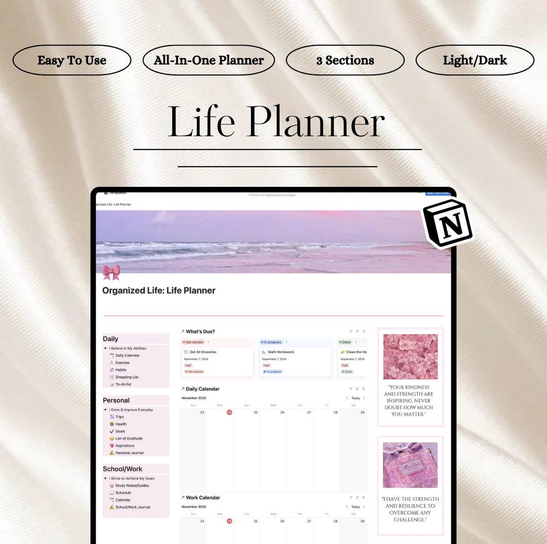 Ultimate Notion Life Planner | Digital Template | Daily Dashboard ...