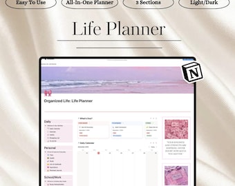 Ultimate Notion Life Planner | Digital Template | Daily Dashboard, Organizer | Goals & Habit Tracker | Undated