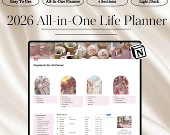 Notion Life Planner Template | All-In-One Digital Planner & Journal Dashboard | Productivity Organizer, Goal  Habit Tracker