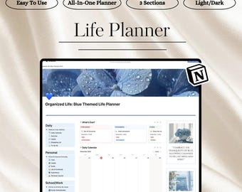 Minimalist Notion Template | Life Planner, Organizer | Digital Download | Daily Routine & Task Manager | ADHD Friendly