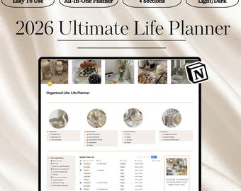 Notion Life Planner | All-in-One Digital Planner | Daily Weekly Monthly Organizer Dashboard | Goal & Habit Tracker