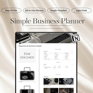 Notion Business Planner | Prosty moduł śledzenia zamówień | Menedżer klienta i projektu | Panel finansowy | Pobieranie cyfrowe