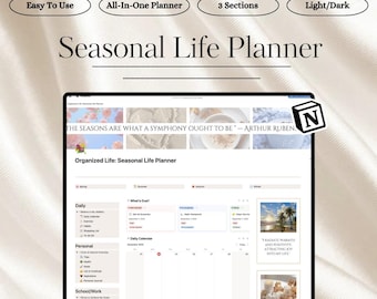 Digital Life Planner Seasonal Planner Spring Summer Fall Winter Planner Digital Template Interactive Planner Personal Planner Template