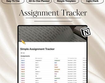 Strumento di monitoraggio dei compiti, pianificatore per studenti, organizzatore dei compiti a casa, modello accademico, college, università