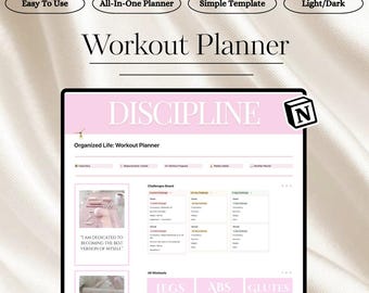 Notion Fitness Tracker Workout Planner Template Weight Loss Dashboard Meal Planner Health & Wellness Hub
