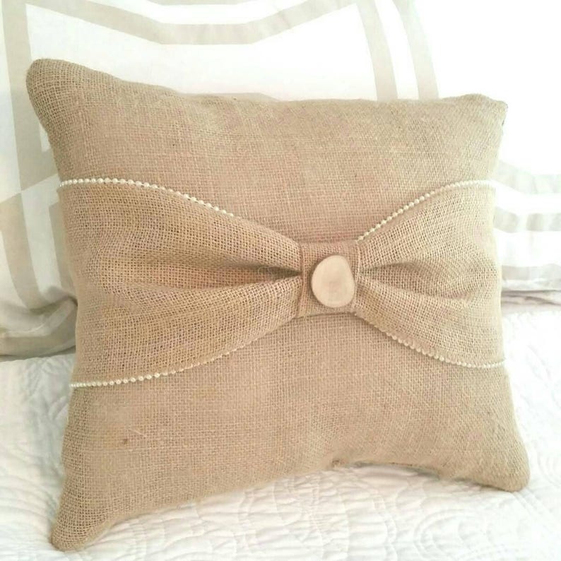 Beaded Burlap Pillow Wrap Etsy
