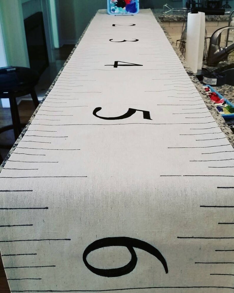 Painter's Drop Cloth Canvas Ruler Table Runner 108 | Etsy