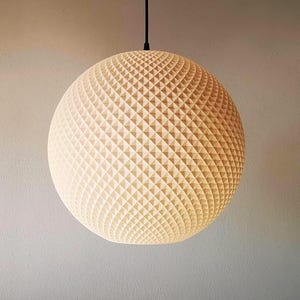 Abat-jour design Polaris 300 en fibres de bois / Plafonnier pour salon / Suspension pour salle à manger / Abat-jour élégant / Lampe suspendue