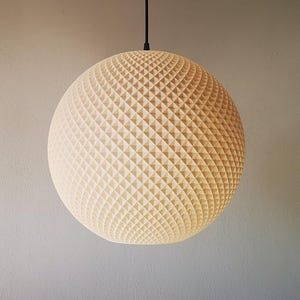 Lampada a sospensione di design Polaris 400 in fibre di legno / splendido paralume di grandi dimensioni / lampada da soffitto industriale / moderna lampada a sospensione per il soggiorno