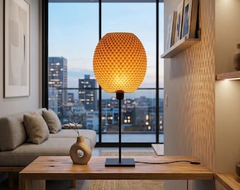 Modern design nachtlampje SOHO – Moderne lamp/tafellamp gemaakt van organische houtvezels – Scandinavische houten lamp, warm sfeerlicht, designlamp