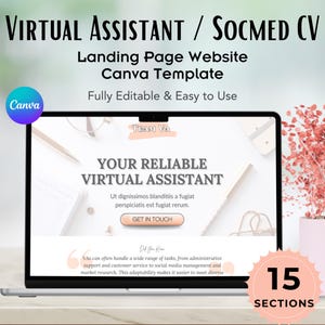 Minimalist Virtual Assistant Canva Website Template, Service Proposal Landing Page, Social Media Manager Portfolio, Shannon Curriculum Vitae
