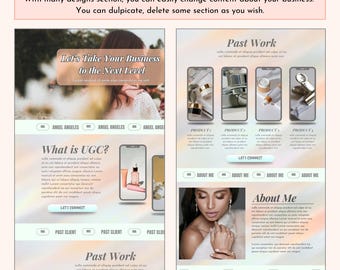 Pastel UGC Influencer Portfolio, Canva Website Template (Digital Download)
