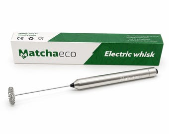 Matchaeco Electric Matcha Whisk | Milk Frother, Handheld Stainless Steel, Hot Drinks Whisk