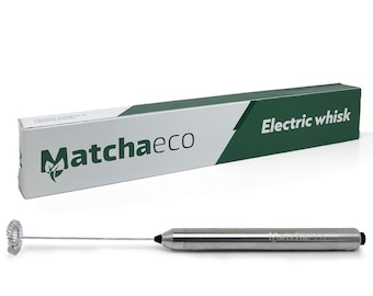 MatchaEco Elektrisch Matcha Schneebesen | Milchaufschäumer, Hand aus Edelstahl, Schneebesen für heiße Getränke