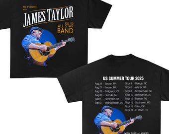 James Taylor コンサートTシャツ James Taylor Summer Tour 2025 Shirt All Size | eBay