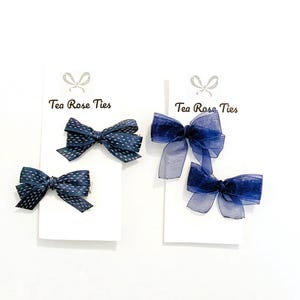 Dark Blue Hair Bows / hair bows, hair accessories, baby bows